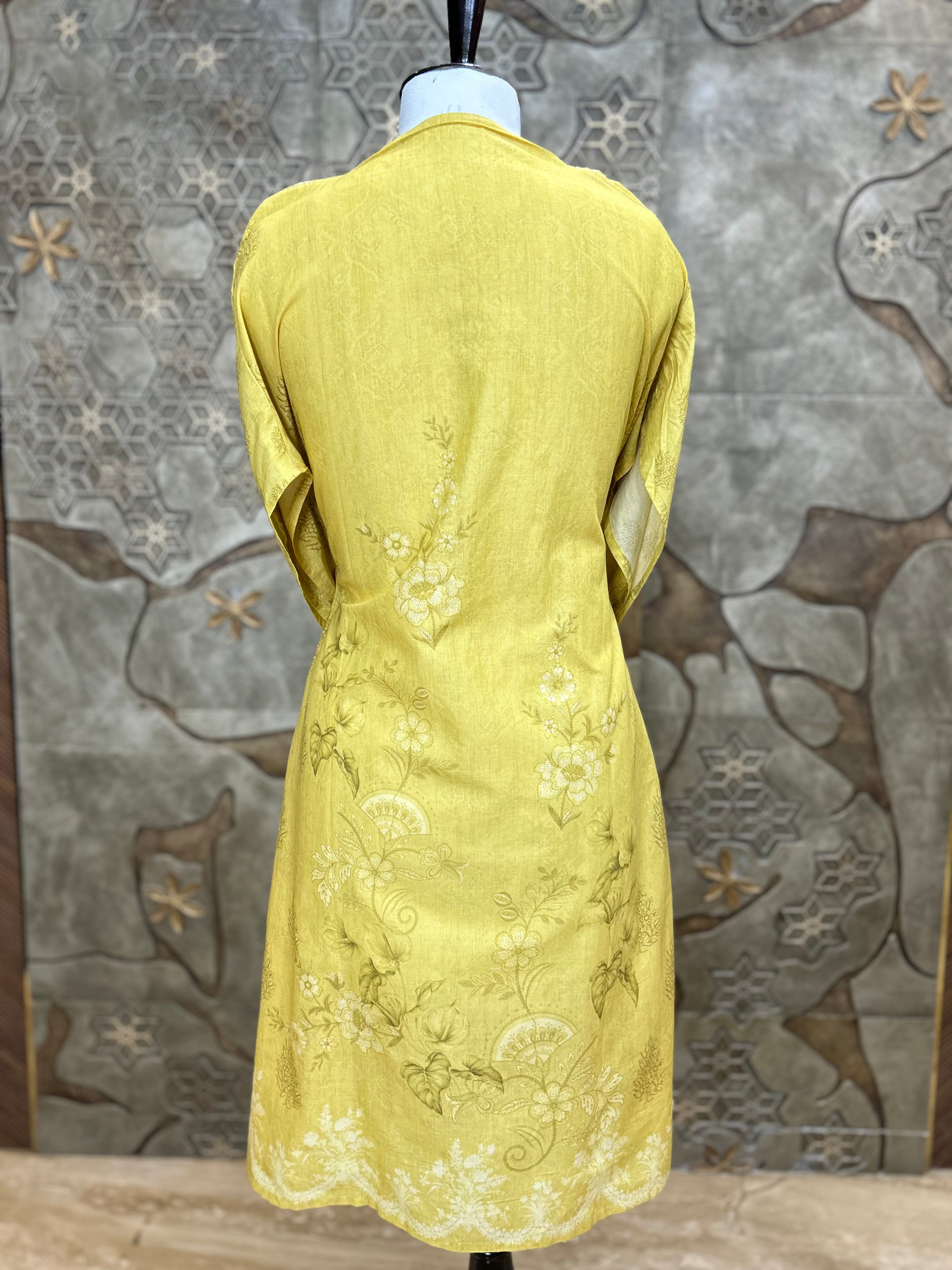 Pakistani Style Cambric Unstitched Suit | Digital Print Front & Back | Thread Embroidery And Boring Work | Lacework on Sleeves & Ghera | Digital Print Chiffon Dupatta | Ethnic Wear for Women