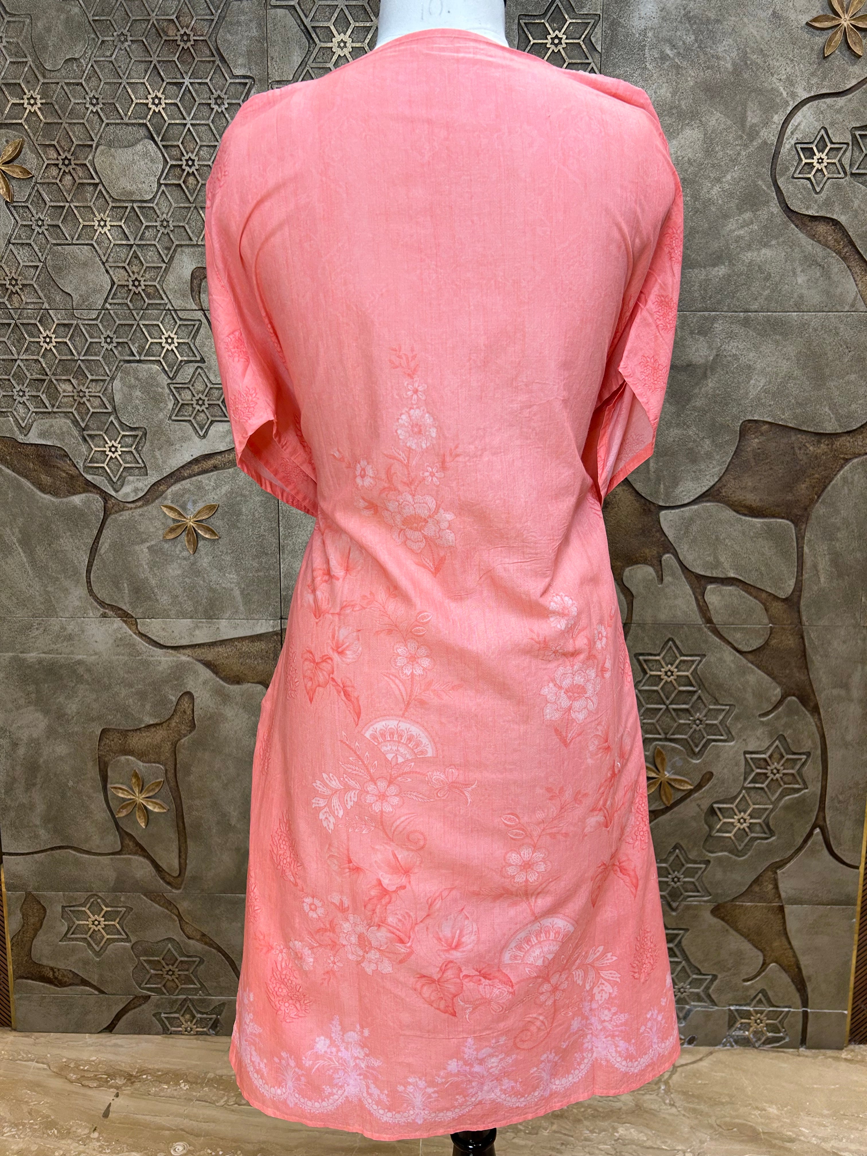 Pakistani Style Cambric Unstitched Suit | Digital Print Front & Back | Thread Embroidery And Boring Work | Lacework on Sleeves & Ghera | Digital Print Chiffon Dupatta | Ethnic Wear for Women